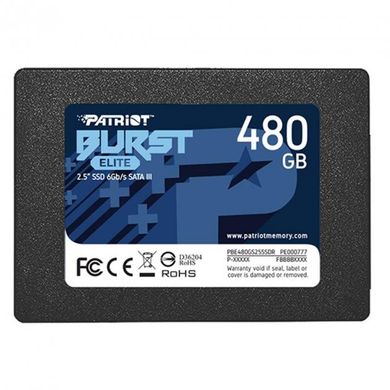 Купити Накопичувач SSD Patriot Burst Elite 480GB 2.5" SATA III (6Gb/s) 3D TLC NAND