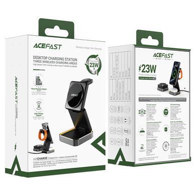 Купити Беспроводное зарядное устройство ACEFAST E20 desktop 3-in-1 wireless charging holder Black