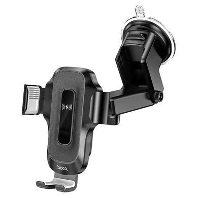Купити Держатель для мобильного с БЗП HOCO HW3 Wise automatic induction wireless fast charging car holder(center console) Black