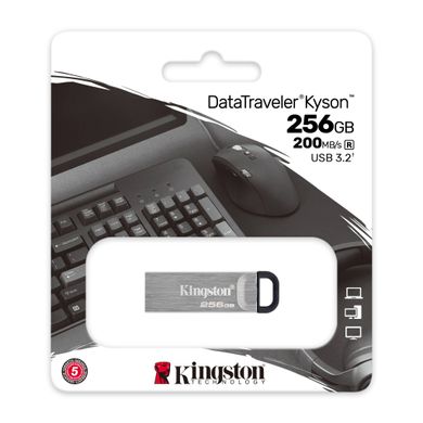 Купити Флеш-накопитель Kingston DT Kyson USB3.2 Gen.1 256GB Silver-Black