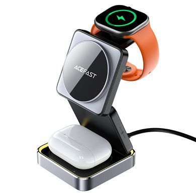 Купити Беспроводное зарядное устройство ACEFAST E20 desktop 3-in-1 wireless charging holder Black