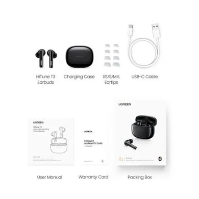 Купити Бездротові навушники UGREEN WS106 Bluetooth 5.2 Black