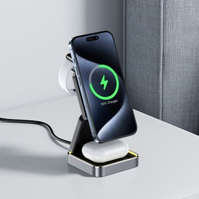 Купити Беспроводное зарядное устройство ACEFAST E20 desktop 3-in-1 wireless charging holder Black