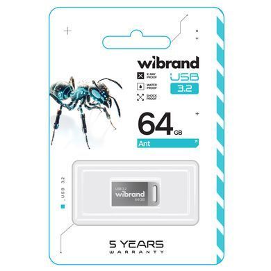 Купити Флеш-накопичувач Wibrand USB 3.2 Gen1 Ant 64GB Silver