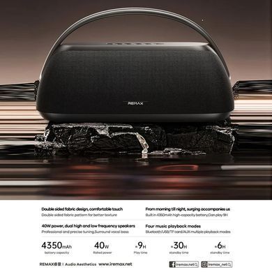 Купити Колонка "REMAX Wireless Portable Speaker 40W RB-M28" Black
