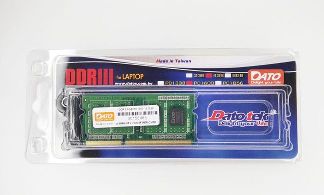 Купити Оперативная память DATO DDR3 4GB 1600 MHz CL11 SODIMM 1