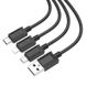 Кабель Hoco X74 USB Micro/Lightning/Type-C 2A 1m Black