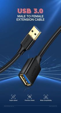 Купити Удлинитель UGREEN US129 USB 3.0 Extension Male Cable 1.5m (Black)(UGR-30126)
