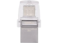 Купити Флеш-накопичувач Kingston USB3.1 Gen 1/USB Type-C DataTraveler MicroDuo 3C 128GB Silver