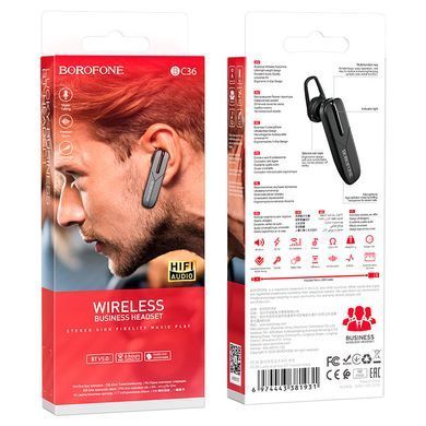 Купити Bluetooth гарнитура BOROFONE BC36 Lucky business BT headset Black