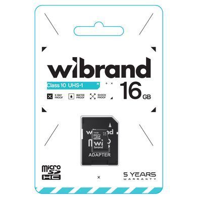 Купити Карта памяти microSDHC (UHS-1) Wibrand 16Gb class 10 (adapter SD)