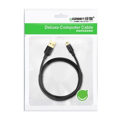 Купити Кабель UGREEN USB 2.0 A Male to Mini 5 Pin Male Cable 0.5m (Black)