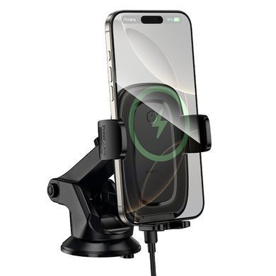 Купити Автотримач для телефона з БЗП BOROFONE BH223 Follower push-type wireless fast charging car holder(center console)