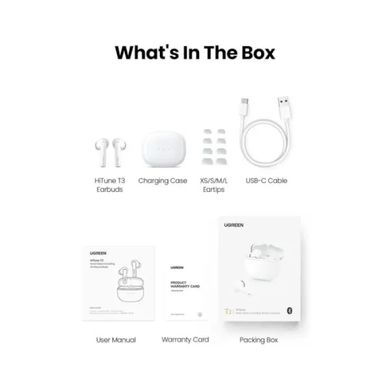 Купити Бездротові навушники UGREEN WS106 Bluetooth 5.2 White