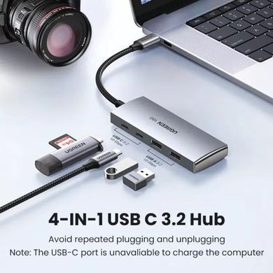 Купити Хаб UGREEN CM480 USB-C to 2&times; USB 3.2+2&times;USB-C Adapter 10G (UGR-30758)