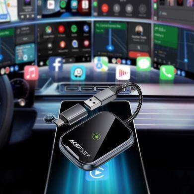 Купити Адаптер ACEFAST QC1 CarPlay wireless adapter for car Metal Gray