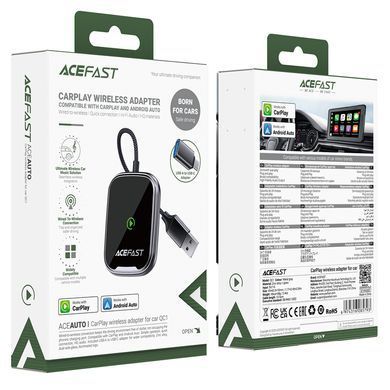 Купити Адаптер ACEFAST QC1 CarPlay wireless adapter for car Metal Gray