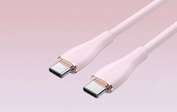Купити Кабель Vention USB 2.0 C Male to C Male 5A Cable 1.5M Pink Silicone Type (TAWPG)
