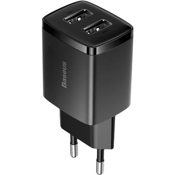 Купити Мережевий зарядний пристрій Baseus Compact Charger 2U 10.5W EU Black