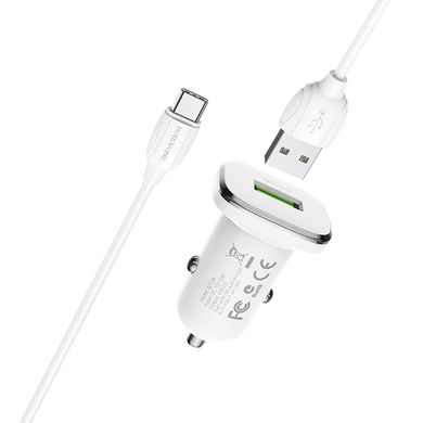 Купити Автомобільний зарядний пристрій Borofone BZ12A single port USB-A White