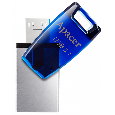 Купити Флеш-накопичувач Apacer USB3.1/micro-USB AH179 16GB Silver-Blue