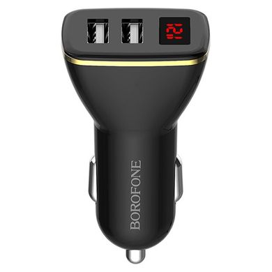 Купити Автомобильное зарядное устройство Borofone BZ11 Speed map dual port digital display car charger Black