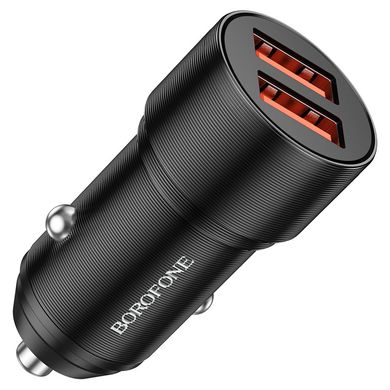 Купити Автомобільний зарядний пристрій Borofone BZ19 charger set(iP) 2 × USB Black