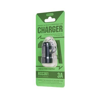 Купити Автомобільний зарядний пристрій REMAX Tangee Series 3A 1A+1C Multi-compatible Car Charger RCC361 Black
