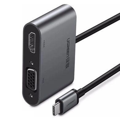 Купити Хаб UGREEN USB-C to HDMI + VGA +USB 3.0 Adapter with PD (Space Gray)