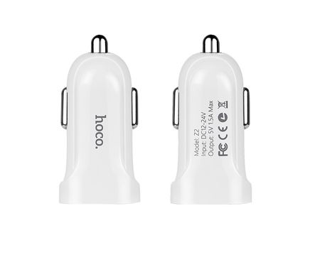 Купити Автомобильное зарядное устройство Hoco Z2 USB White