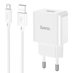 Купити Мережевий зарядний пристрій Hoco C106A charger set(Micro) White
