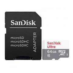 Купити Карта памяти SanDisk microSDXC Ultra 64GB Class 10 V10 A1 R-100MB/s +SD-адаптер