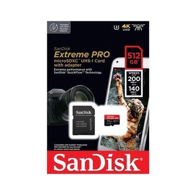 Купити Карта пам'яті microSDXC (UHS-1 U3) SanDisk Extreme Pro A2 512Gb class 10 V30 (R200MB/s,W140MB/s) (adapter)