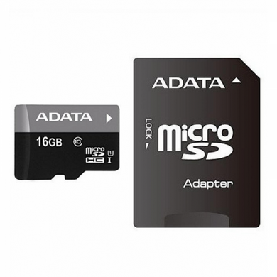 Купити Карта памяти A-DATA microSDHC Premier 16GB Class 10 UHS-I W-10MB/s R-100MB/s +SD-адаптер