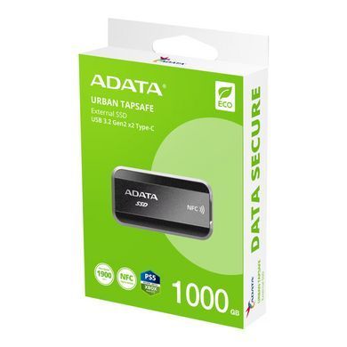 Купити Портативний SSD ADATA URBAN TAPSAFE 1TB USB 3.2 Gen2 x2 Read/Write 1900MB/s/1800MB/s with NFC Black