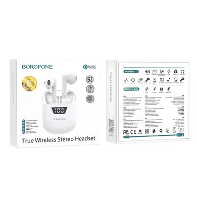 Купити Беспроводные наушники Borofone BW05 Bluetooth 5.1 White