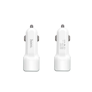 Купити Автомобільний зарядний пристрій Hoco Z23 2 × USB White