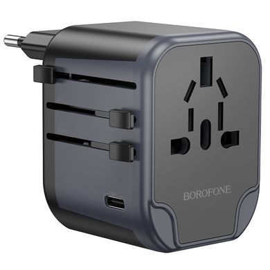 Купити Сетевой зарядный устройство BOROFONE BAC12 Leader 3-port(1C2A) universal conversion charger Black