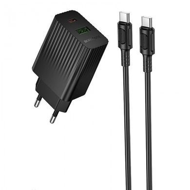 Купити Мережевий зарядний пристрій BOROFONE BAS76A Source PD30W+QC3.0 charger set(C to C) Black