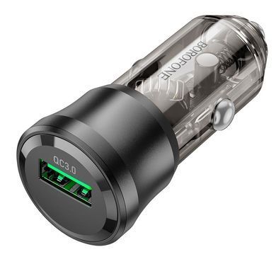Купити Автомобильное зарядное устройство BOROFONE BZ23 Noble single-port QC3.0 car charger Transparent Black