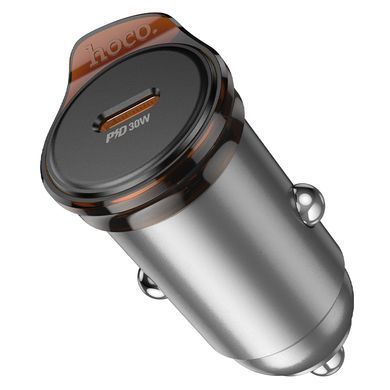 Купити Автомобільний зарядний пристрій HOCO NZ16 Rigorous single port PD30W car charger Metal Grey