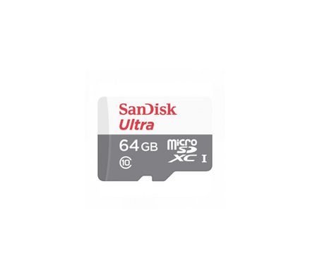 Купити Карта пам'яті SanDisk microSDXC Ultra 64GB Class 10 V10 A1 R-100MB/s +SD-адаптер