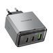 Сетевой зарядное устройство BOROFONE BN22 Lena PD65W(2C1A) charger(EU) Metal Gray