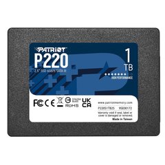 Купити Накопичувач SSD Patriot P220 1 ТВ 2.5" SATAIII TLC