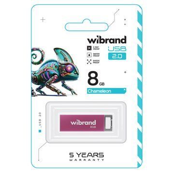 Купити Флеш-накопитель Wibrand USB 2.0 Chameleon 8Gb Pink