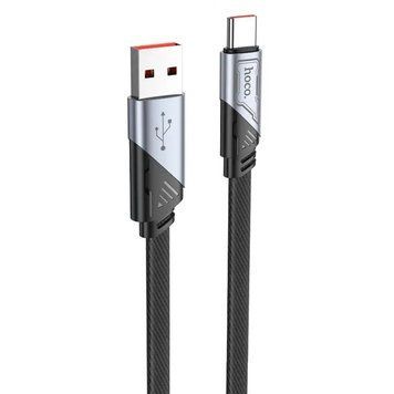 Купити Кабель HOCO U119 USB to Type-C 5A, 1.2m, нейлон, алюминиевые разъемы, Черный