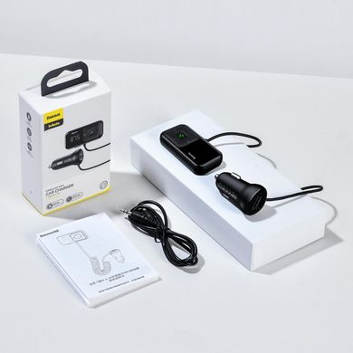 Купити Автомобильное зарядное устройство Baseus T typed S-16 wireless MP3 car charger（English) USB Black