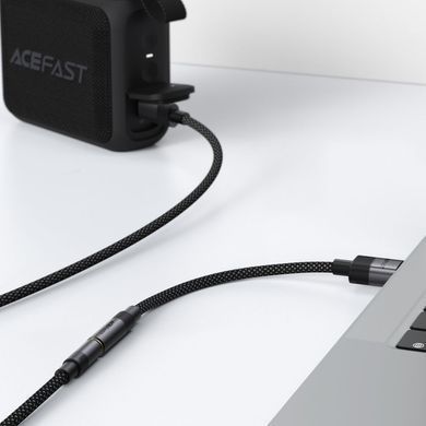 Купити Аудіокабель ACEFAST J13 USB-A to 3.5mm female, nylon braid, 0.15m, Black