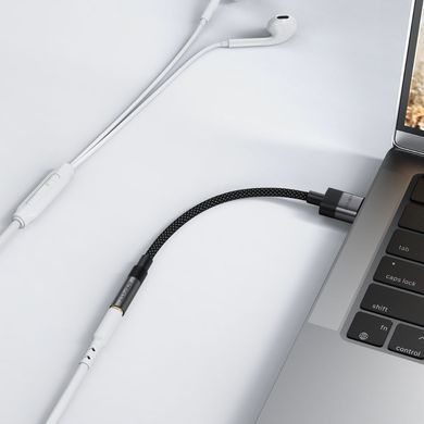 Купити Аудіокабель ACEFAST J13 USB-A to 3.5mm female, nylon braid, 0.15m, Black