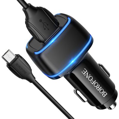 Купити Автомобільний зарядний пристрій Borofone BZ14 Max dual port (Micro) USB Black